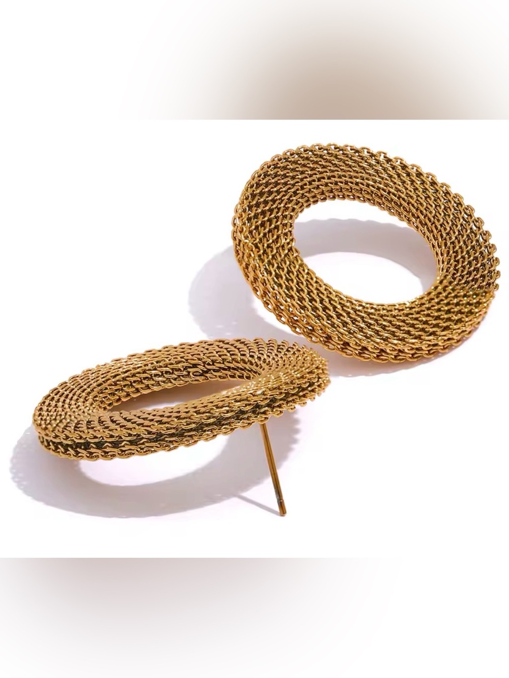 NEW! Elegant Gold Circular Earrings